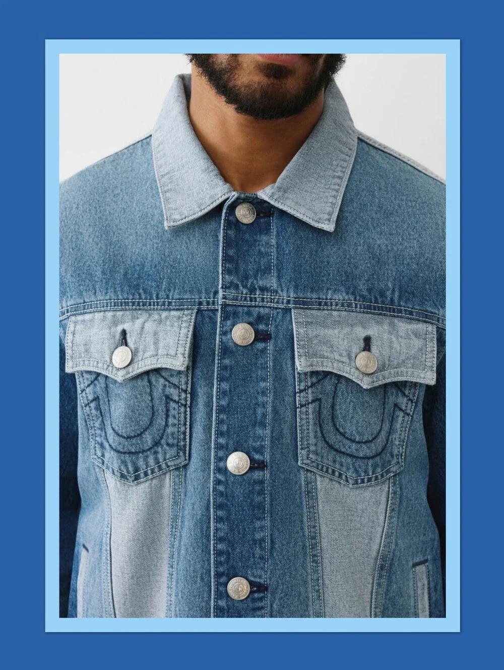 TRUE RELIGION REVERSE DENIM TRUCKER JACKET